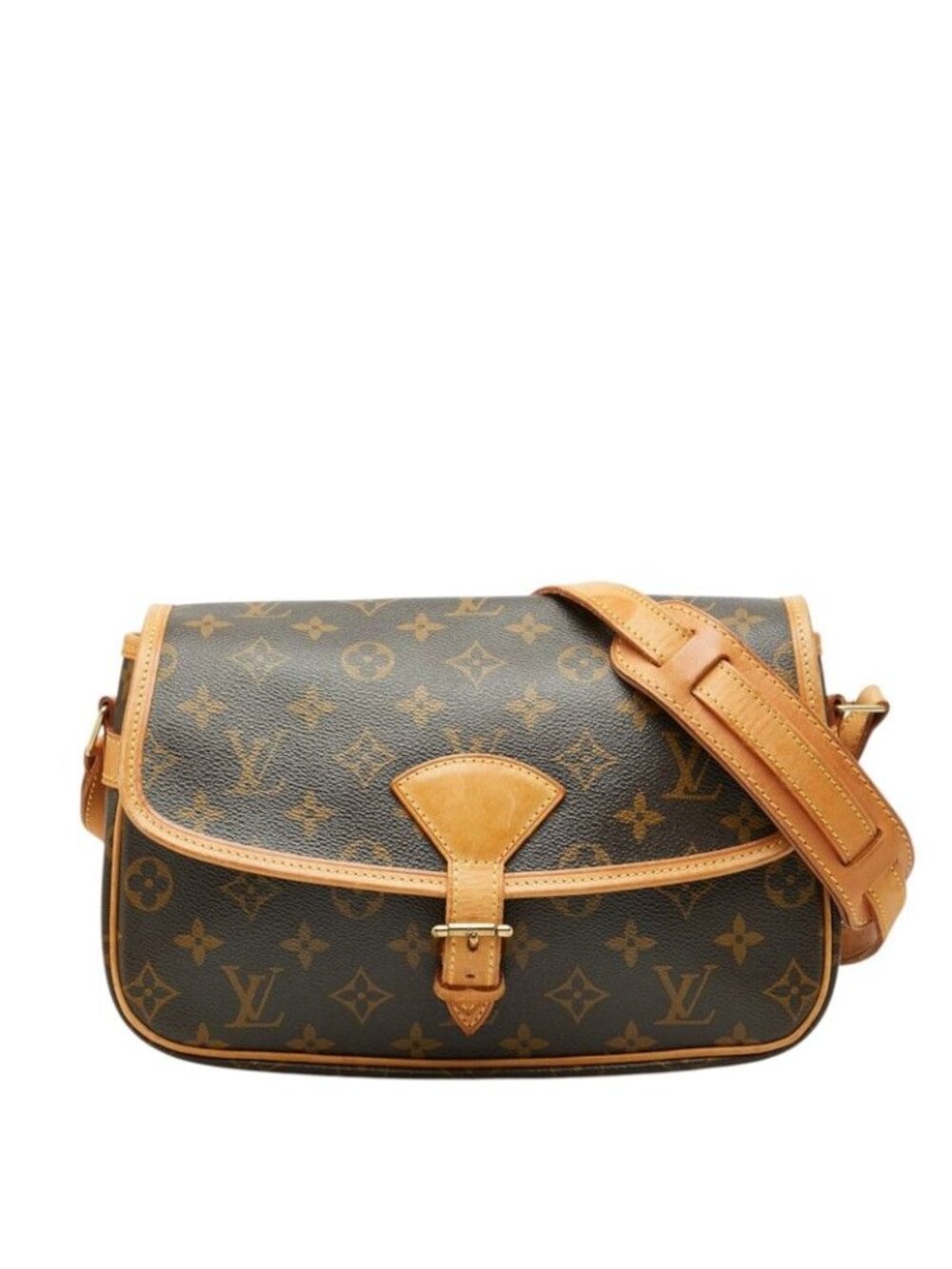 Louis Vuitton Monogram Solonge Crossbody Shoulder Bag Brown Leather